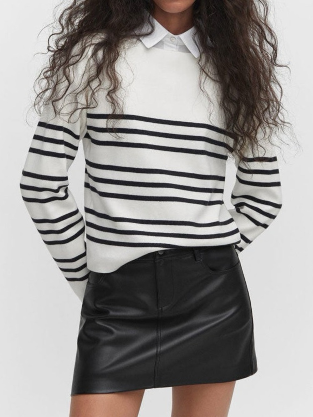 Mango stripe knit boxy sweater